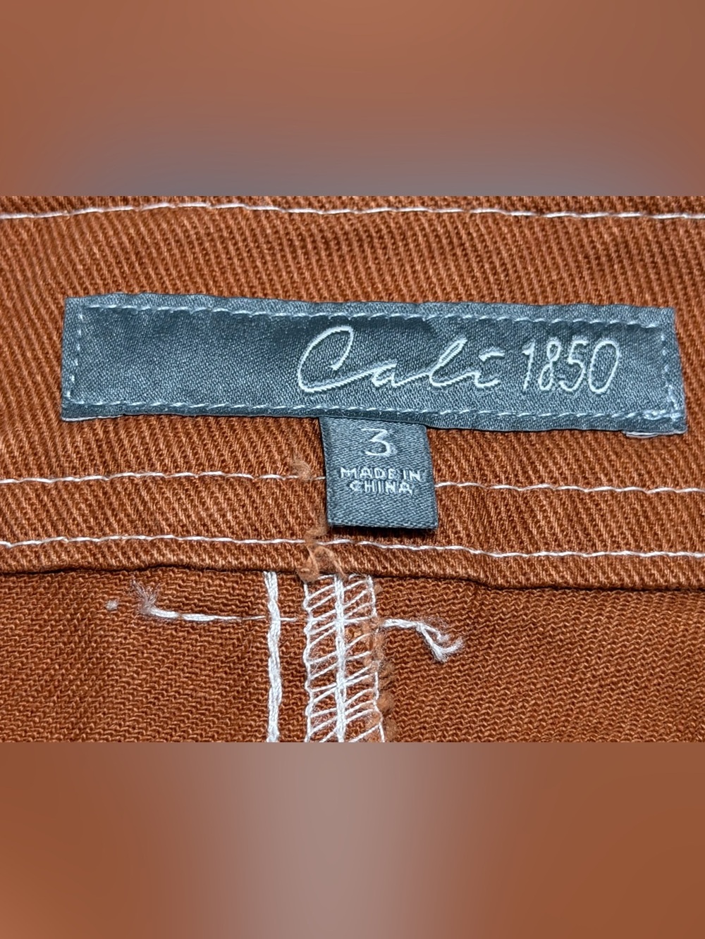 Cali 1850 Women’s Brown Contrast Stitch Buckle Pants Size 3 Y2K Wide Leg - Picture 12 of 15